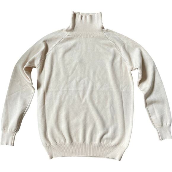 Luxury Cashmere-Feel Turtleneck Sweater | Ivory Pearl, Business Capsule S, M New - Picture 1 of 3